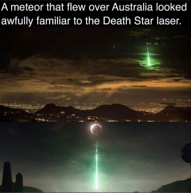 once in a lifetime meteor - A meteor that flew over Australia looked awfully familiar to the Death Star laser.
