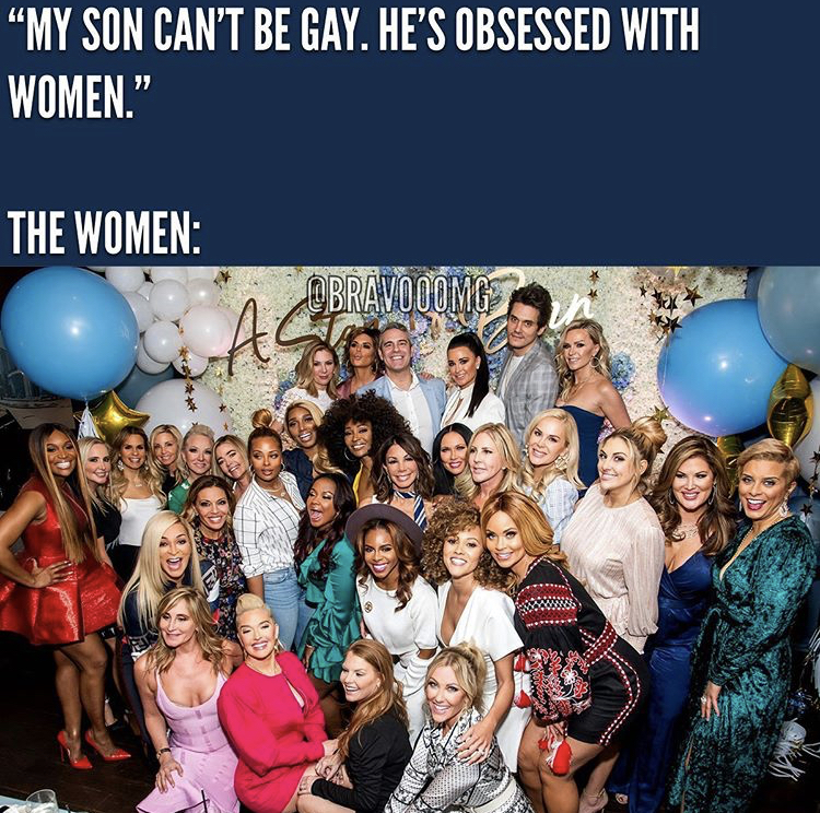 andy cohen baby shower - "My Son Can'T Be Gay. He'S Obsessed With Women." The Women Obravooomg Ast