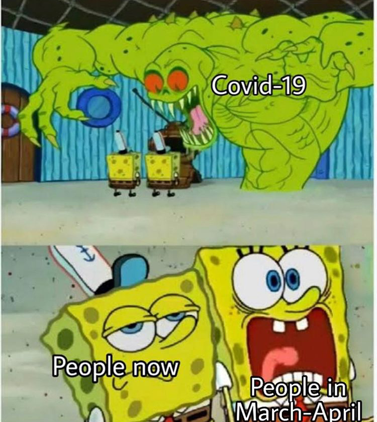 spongebob corona meme - Covid19 People now People in MarchApril