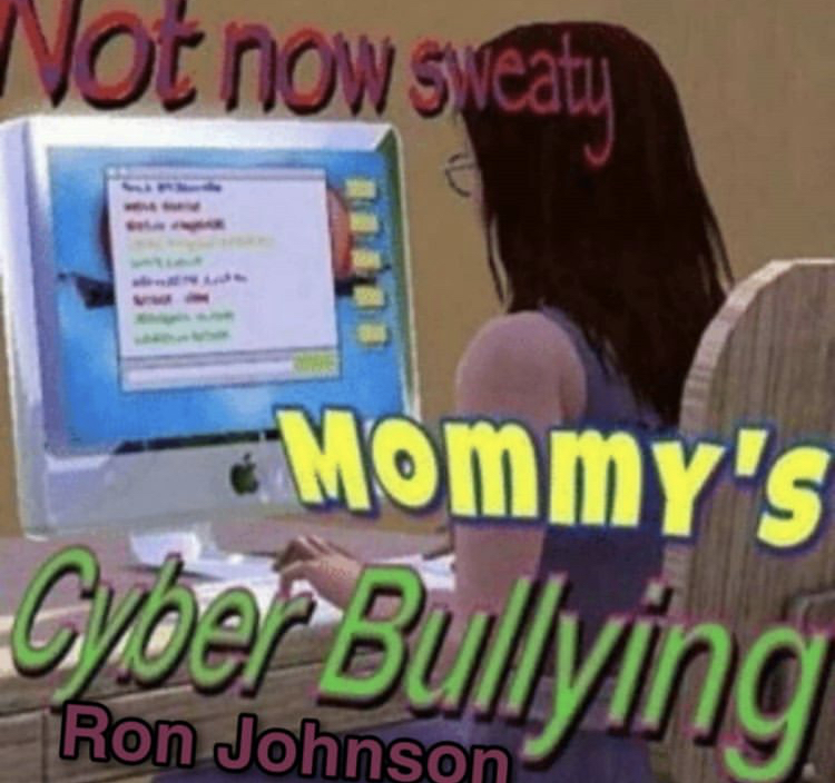 learning - Not now sweaty Mommy's Cybe? Bullying Ron Johnson