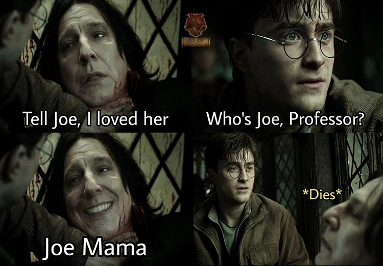 snape deathly hallows part 2 - Tell Joe, I loved her Who's Joe, Professor? Dies Joe Mama