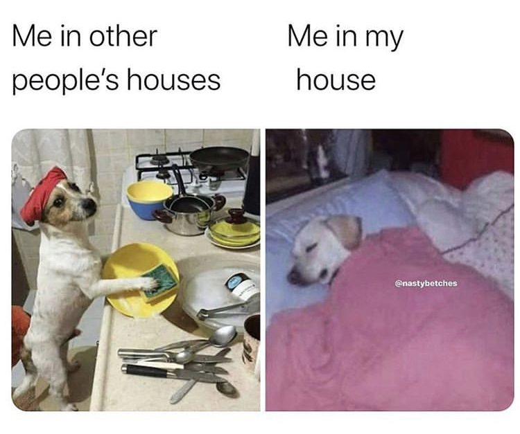 Me in my Me in other people's houses house