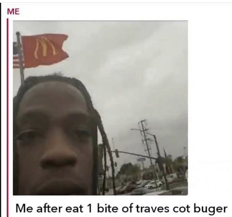 video - Me Me after eat 1 bite of traves cot buger