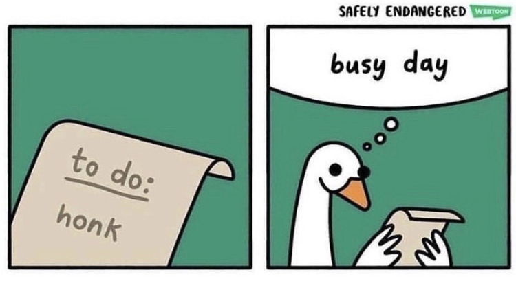 funny memes - desktop goose memes - Safely Endangered Webtoon busy day to do honk
