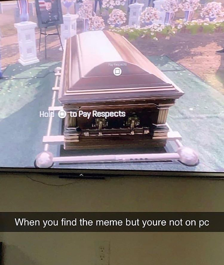 random memes - angle - Hop to Pay Respects When you find the meme but youre not on pc