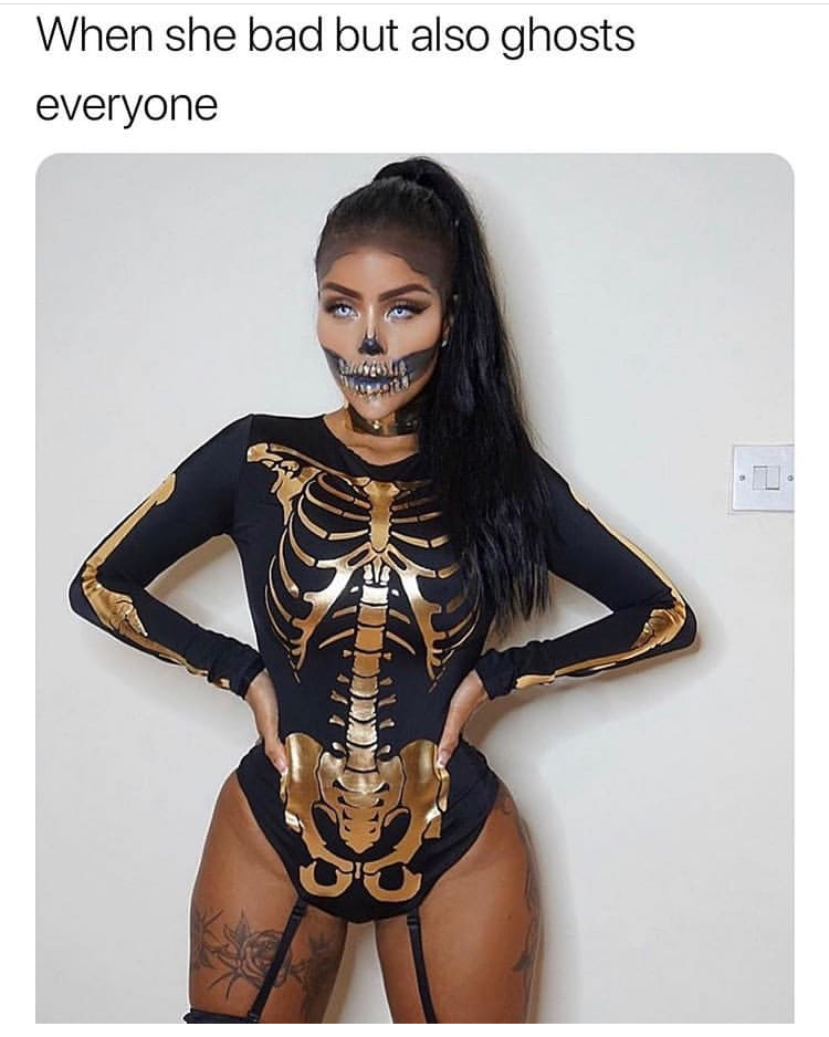 funny memes - fashion model - When she bad but also ghosts everyone you wat