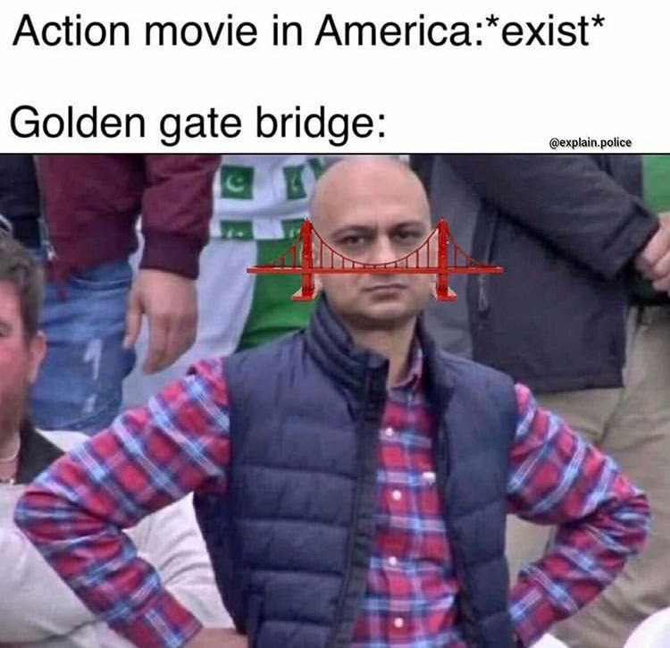 pakistan cricket fan - Action movie in Americaexist Golden gate bridge .police