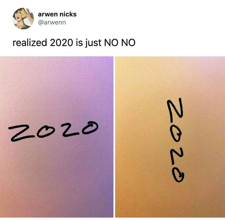 angle - arwen nicks realized 2020 is just No No Zozo Zo20