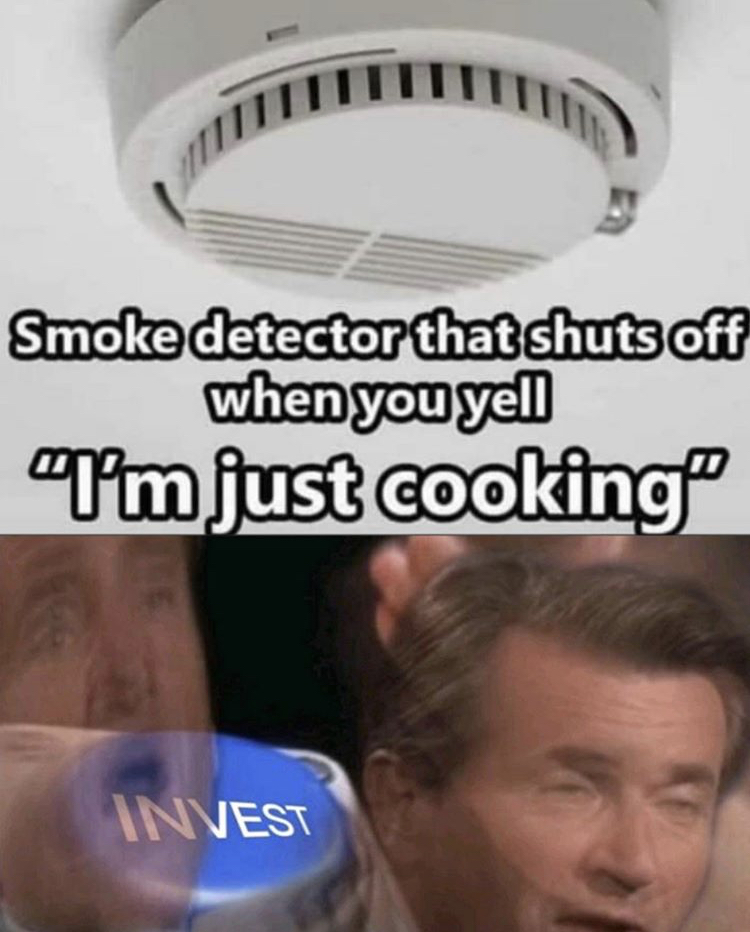 photo caption - Smoke detector that shuts off when you yell "I'm just cooking Invest