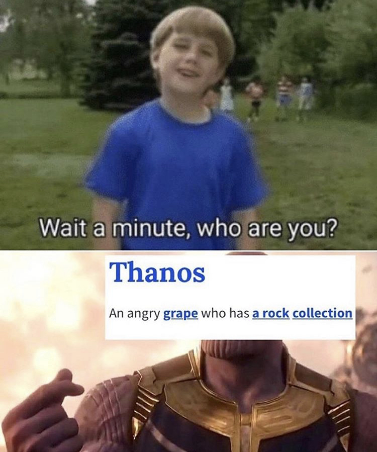 natanael cano and pepe aguilar memes - Wait a minute, who are you? Thanos An angry grape who has a rock collection