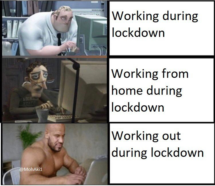photo caption - Working during lockdown Working from home during llockdown Adtr Working out during lockdown
