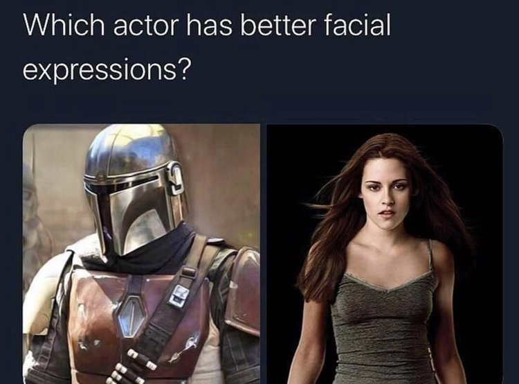 mandalorian star wars - Which actor has better facial expressions?