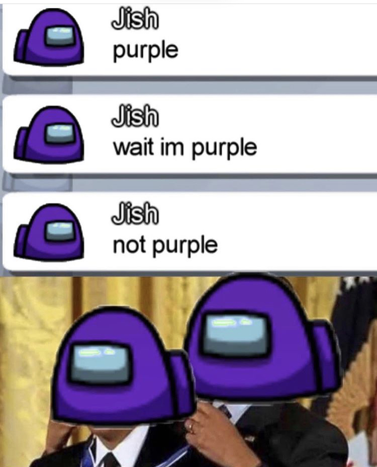 funny memes - cartoon - Jish purple Jish wait im purple Jish not purple