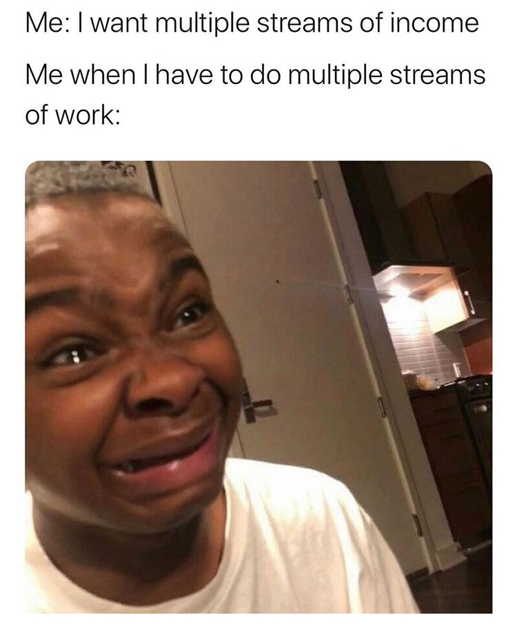best meme - Me I want multiple streams of income Me when Thave to do multiple streams of work