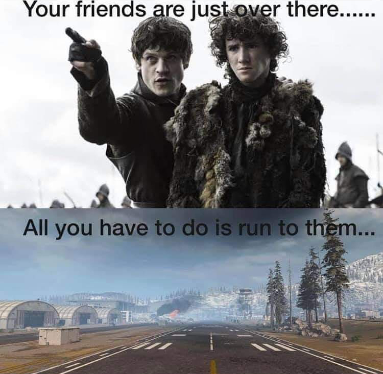 funny memes - art parkinson game of thrones - Your friends are just over there...... All you have to do is run to them...