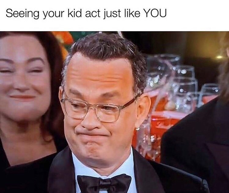 funny memes - sarah ruth ashcraft tom hanks - Seeing your kid act just You