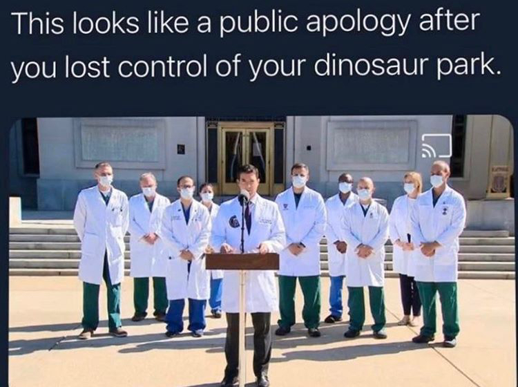 funny memes - This looks a public apology after you lost control of your dinosaur park.