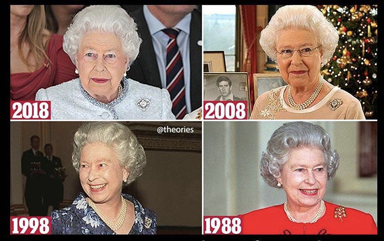 funny memes - the queen of england aging in reverse