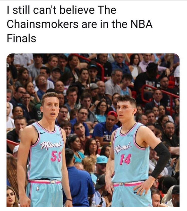 herro and robinson - I still can't believe The Chainsmokers are in the Nba Finals 55