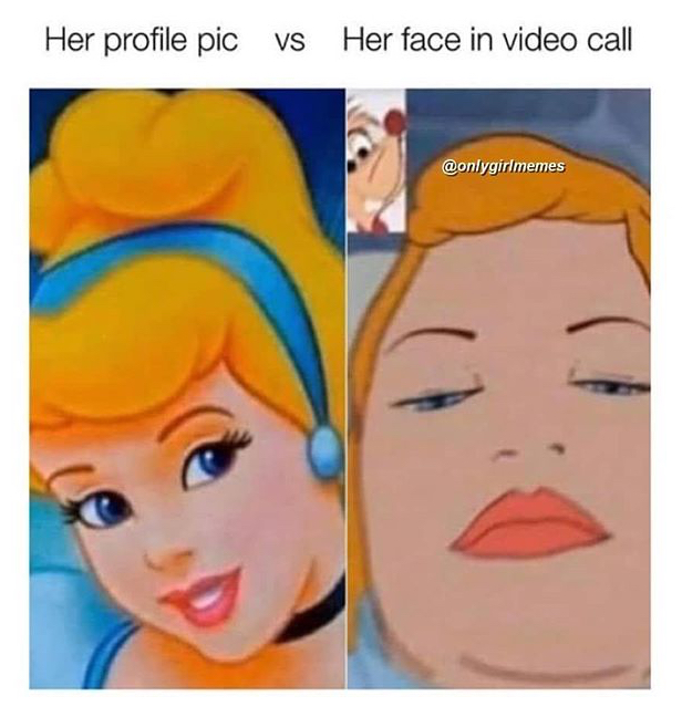 my profile pic vs me on video call - Her profile pic vs Her face in video call