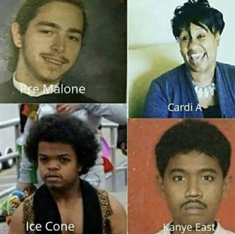four horsemen of hip hop - pre Malone Cardi A Ice Cone Kanye East
