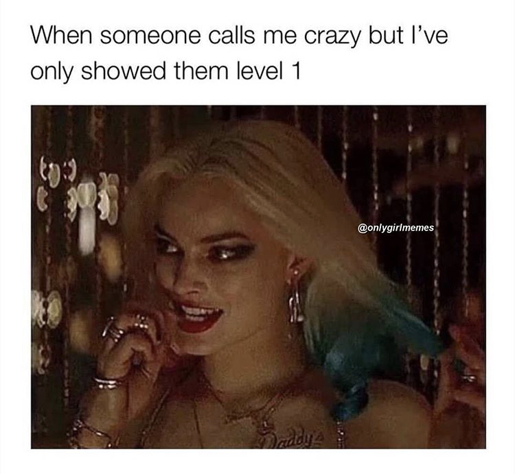 harley quinn crazy meme - When someone calls me crazy but I've only showed them level 1