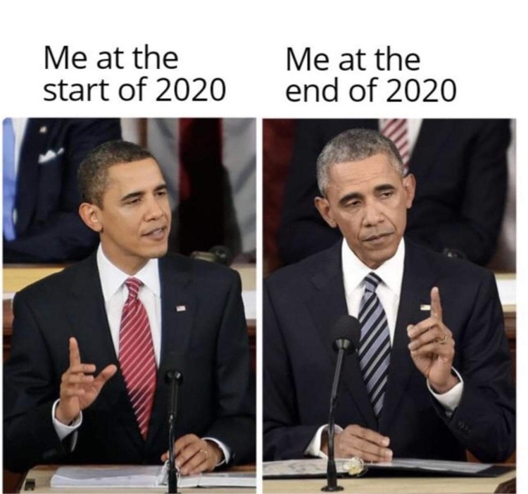 funny memes - state of the union - Me at the start of 2020 Me at the end of 2020