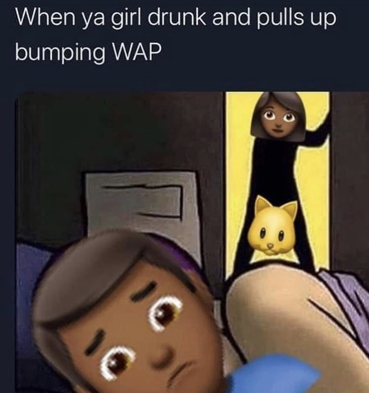 funny memes - wasn t that drunk - When ya girl drunk and pulls up bumping Wap