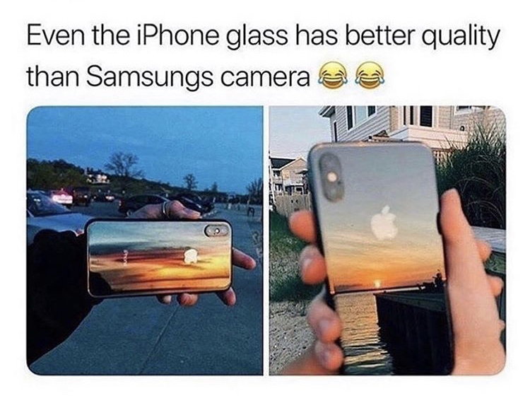 even iphone glass has better quality - Even the iPhone glass has better quality than Samsungs camera