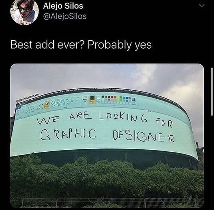 sky - We Are Looking For Alejo Silos Silos Best add ever? Probably yes Graphic Designer freshmemecake odos DOD000