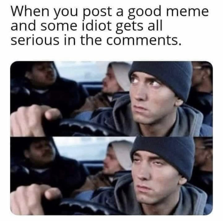 eminem memes - When you post a good meme and some idiot gets all serious in the .