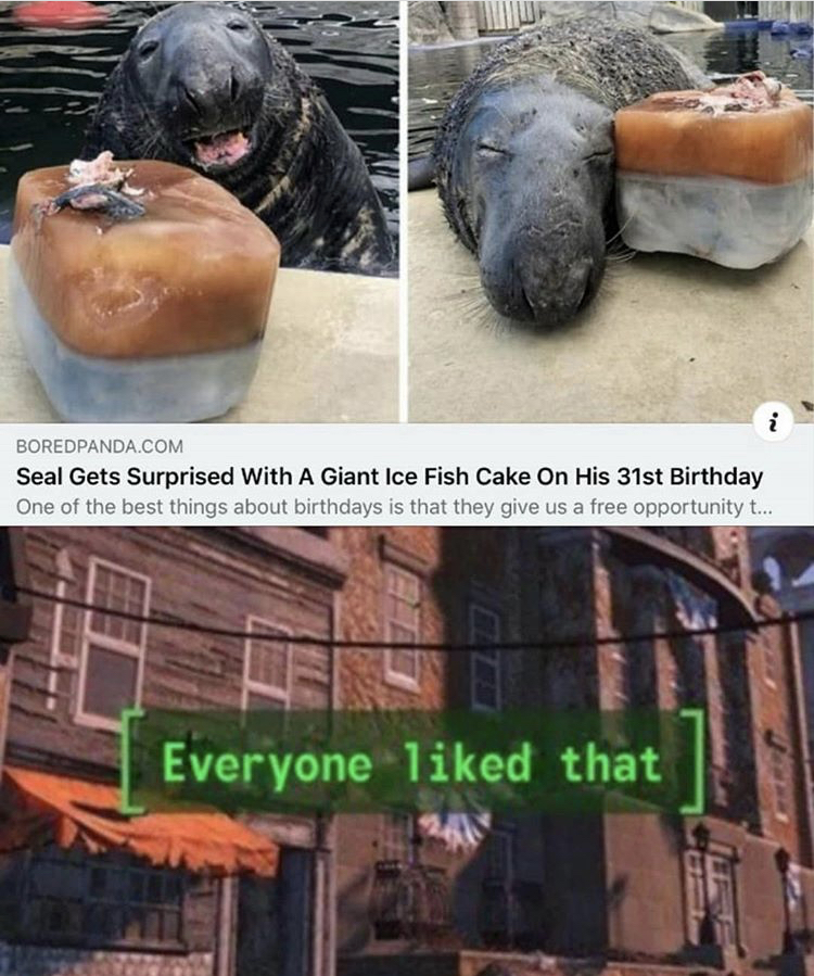 simon cowell memes - Boredpanda.Com Seal Gets Surprised With A Giant Ice Fish Cake On His 31st Birthday One of the best things about birthdays is that they give us a free opportunity t... Everyone d that