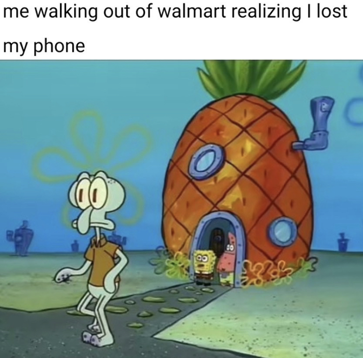 cartoon - me walking out of walmart realizing I lost my phone 81