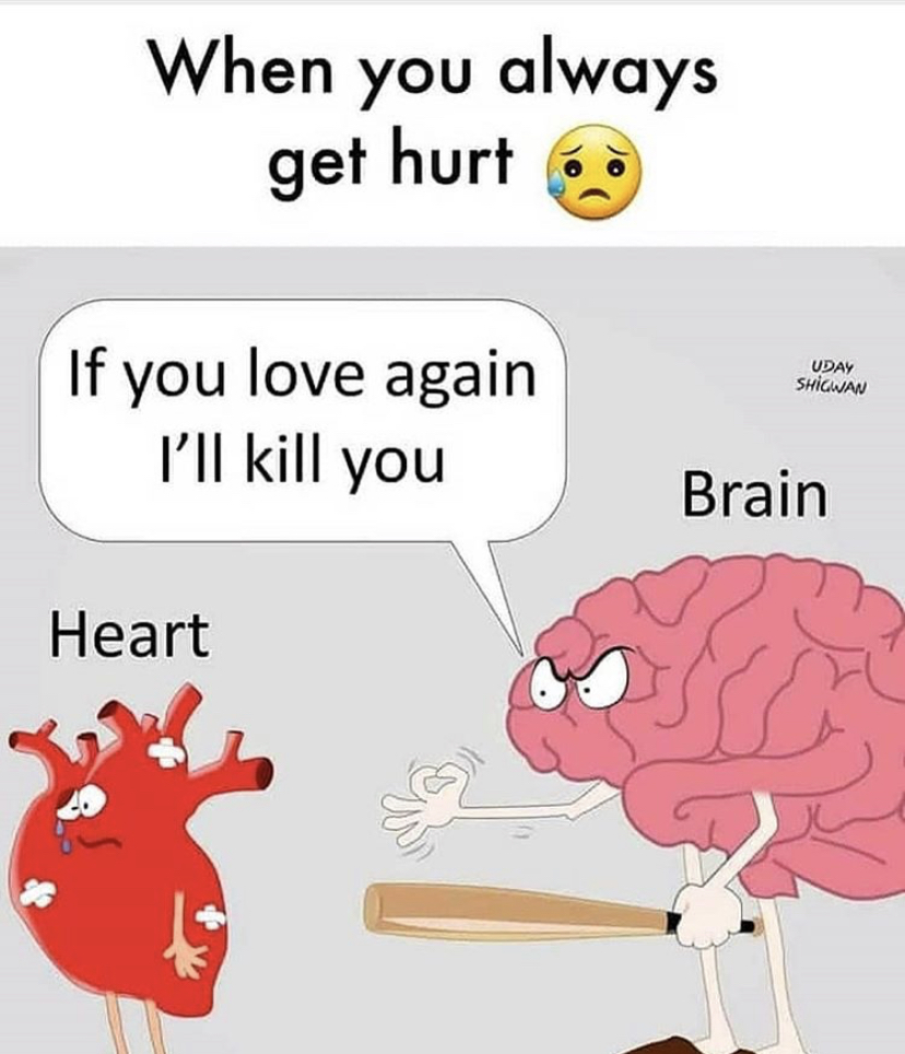 heart vs mind - When you always get hurt If you love again Uday Shigwan I'll kill you Brain Heart