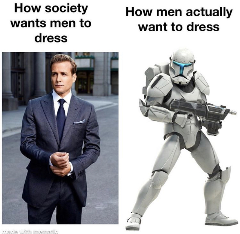 commando clone - How society wants men to dress How men actually want to dress Works