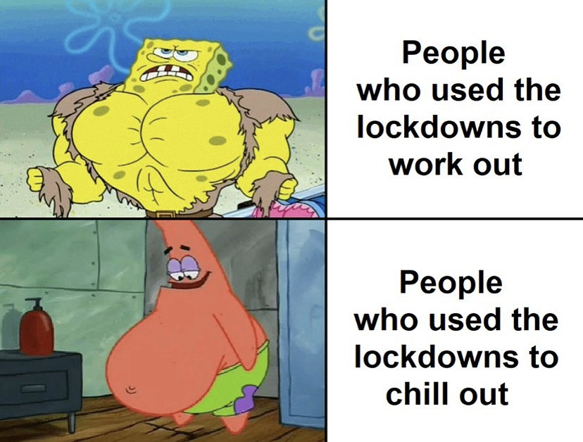 cartoon - People who used the lockdowns to work out People who used the lockdowns to chill out