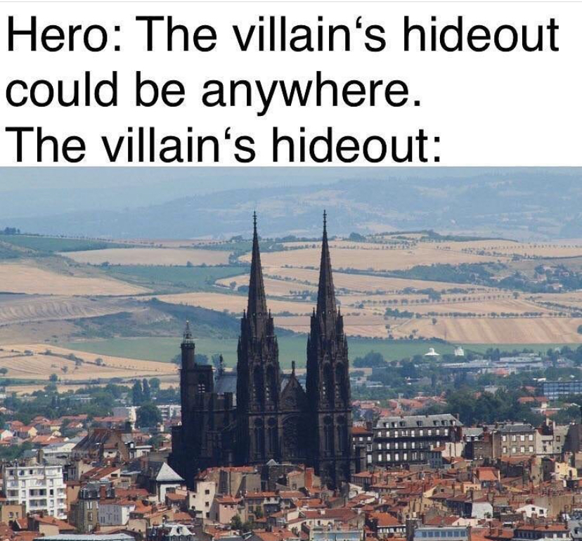 landmark - Hero The villain's hideout could be anywhere. The villain's hideout