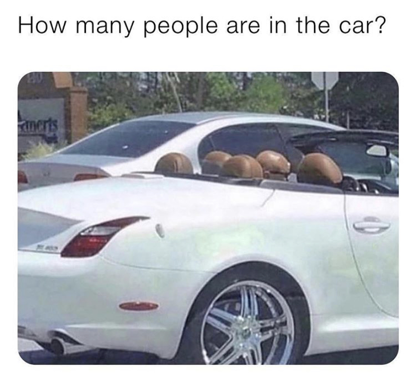 many people are in the car meme - How many people are in the car? inerts