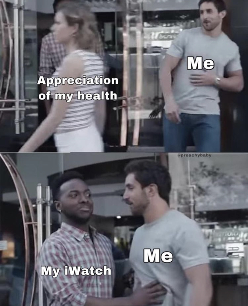 funny memes - meme templates 2020 - Me Appreciation of my health yahy Me My iWatch