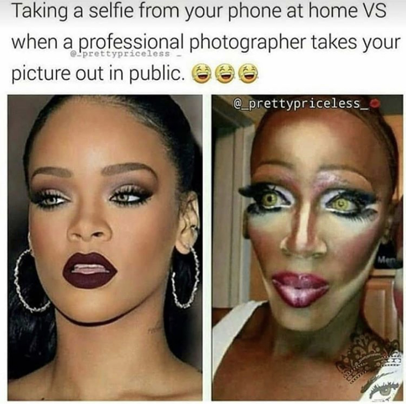 worst nail art - Taking a selfie from your phone at home Vs when a professional photographer takes your picture out in public. Men