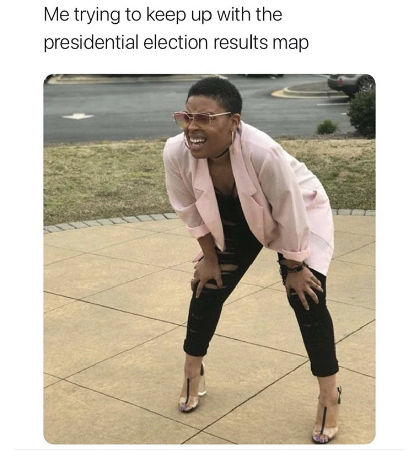 funny memes 2020 coronavirus toilet paper - Me trying to keep up with the presidential election results map