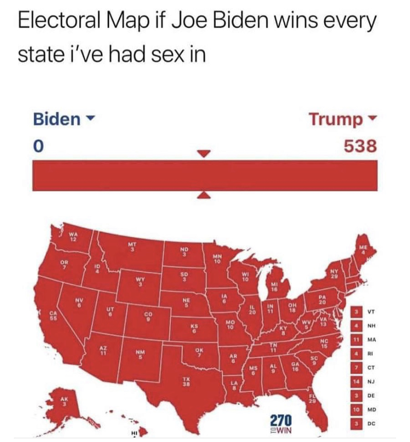 current polls - Electoral Map if Joe Biden wins every state i've had sex in Biden Trump 538 0 Mt Nd 3 Mn 10 Or 7 Id Sd 3 Wi 10 29 Wy Mi 18 Nv Ne 5 28 Ut Il 20 Ut In 11 Oh 18 Ca Vt Co 9 Ks Mo 10 Ma Nc 15 47 Nm Ok Ri Ar 6 Sc Ms . Al 9 Ga 16 Ct Eneo Tx 38 Nj