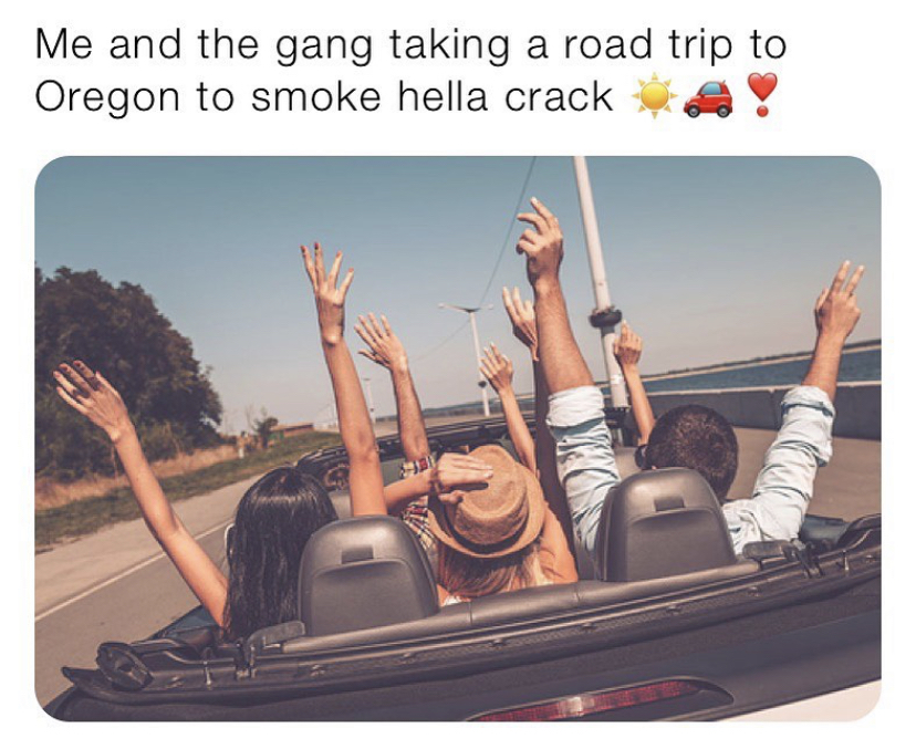 summer road trips - Me and the gang taking a road trip to Oregon to smoke hella crack