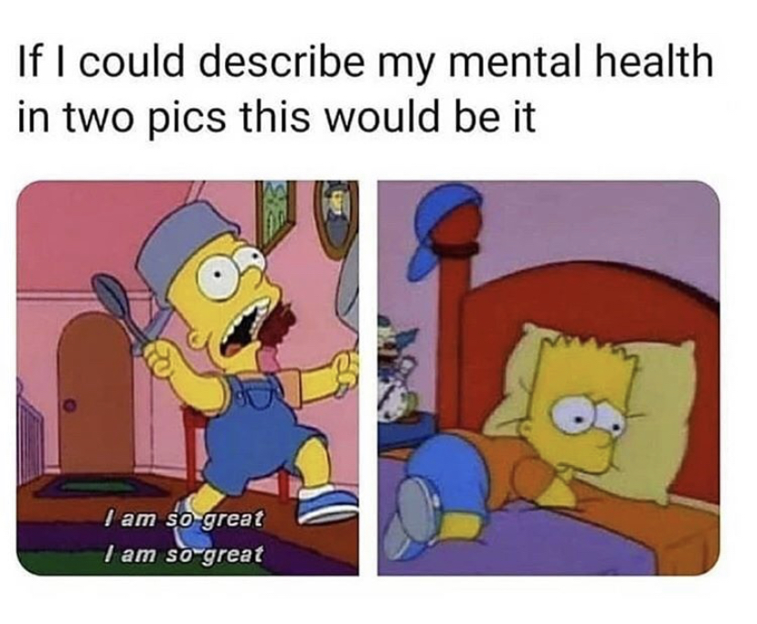 am i so awkward meme - If I could describe my mental health in two pics this would be it I am so great I am so great