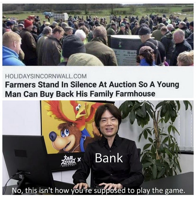 no this isn t how you play - Holidaysincornwall.Com Farmers Stand In Silence At Auction So A Young Man Can Buy Back His Family Farmhouse Bank No, this isn't how you're supposed to play the game.