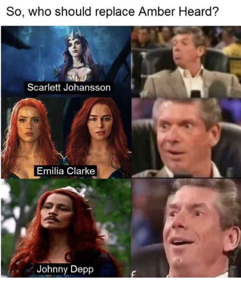 watamelon meme - So, who should replace Amber Heard? Scarlett Johansson Emilia Clarke Johnny Depp