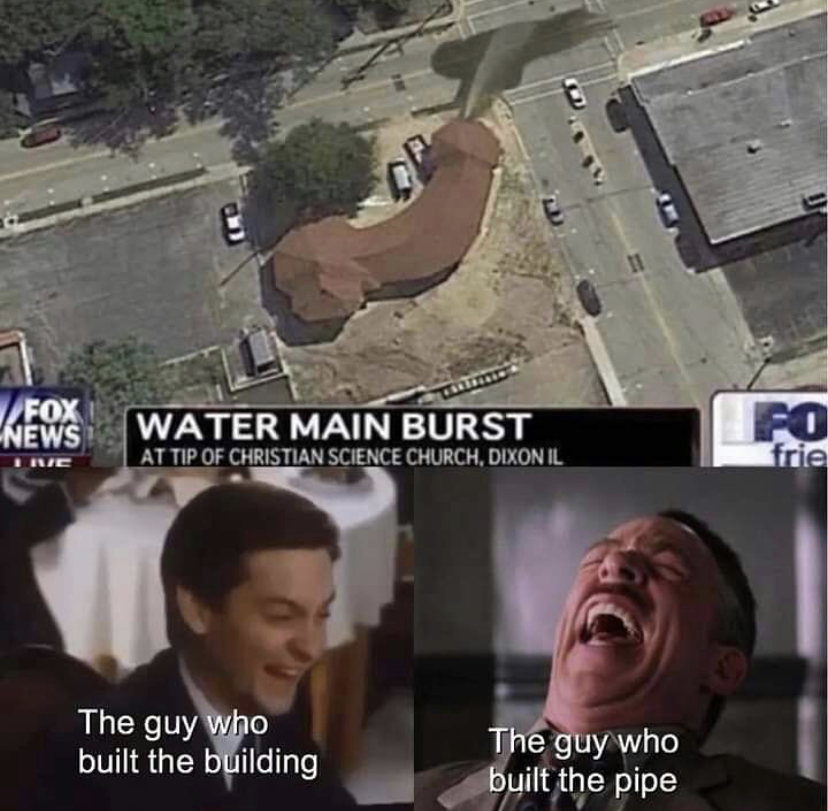 water main burst dixon il - Fox News Water Main Burst At Tip Of Christian Science Church, Dixon Il Fo frie The guy who built the building The guy who built the pipe