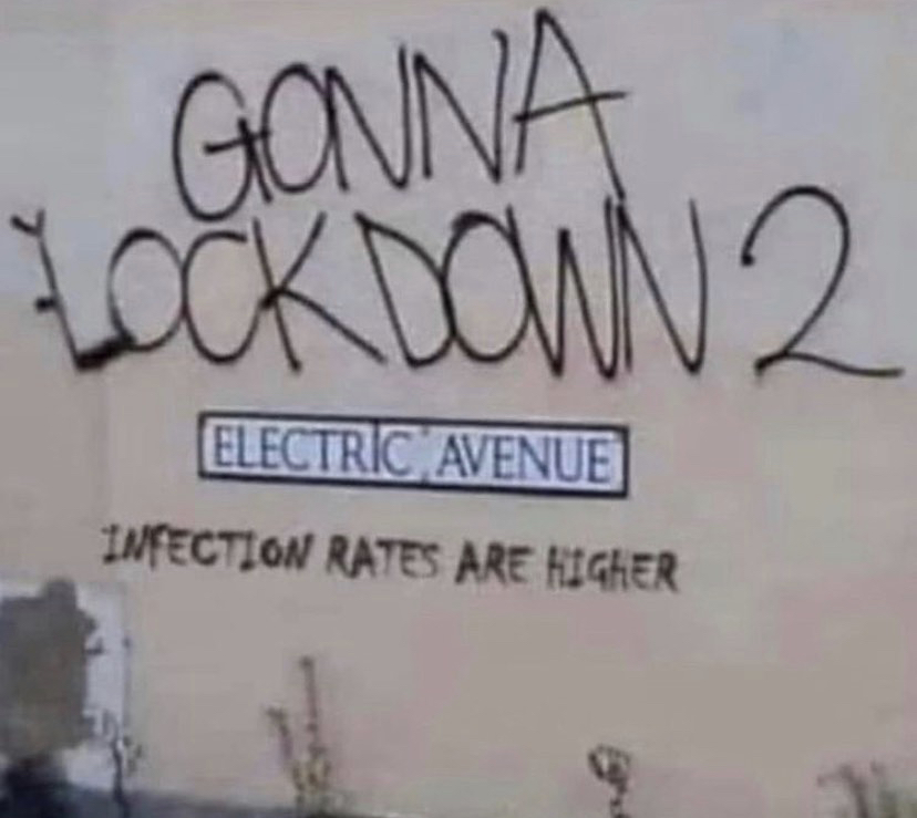 handwriting - Gonna Lock Down 2 Electric Avenue Infection Rates Are Higher