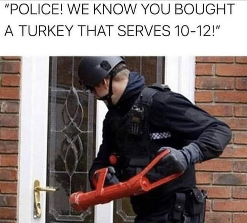 security - "Police! We Know You Bought A Turkey That Serves 1012!"