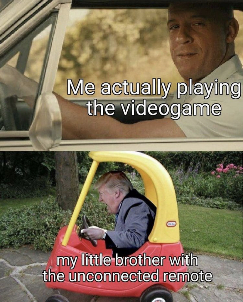funny memes - vin diesel fast and furious gif - Me actually playing the videogame my little brother with the unconnected remote